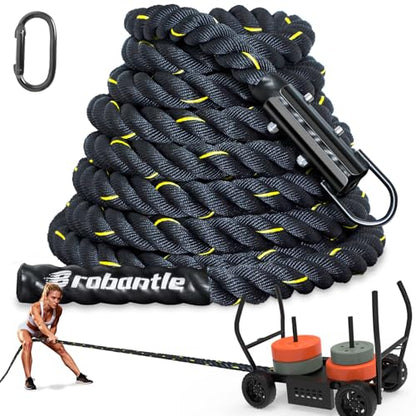 Weight Sled Pulling Rope 15FT/20FT/30FT/40FT/50FT, Trainer Physical Training Strength Rope for Workout Sled,Tire Pulling Workout,Football Exercise Equipment for Men and Women - size: 50FT