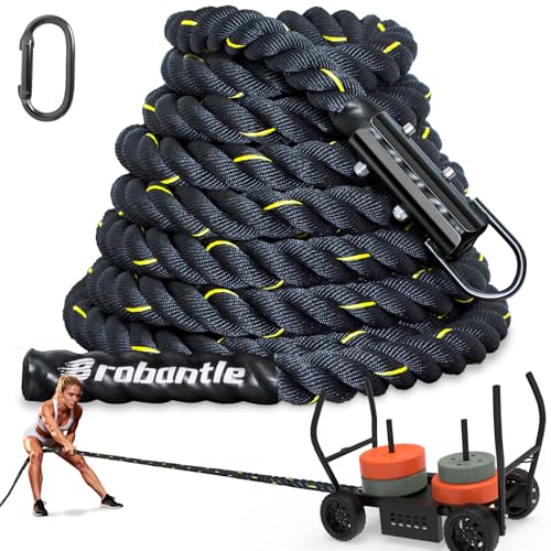 Weight Sled Pulling Rope 15FT/20FT/30FT/40FT/50FT, Trainer Physical Training Strength Rope for Workout Sled,Tire Pulling Workout,Football Exercise Equipment for Men and Women - size: 50FT