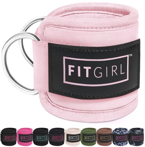 Ankle Strap for Cable Machine – Premium Padding and Comfort for Cable Exercise Machines, Cable Exercise Attachment for Home & Gym, Glute Workouts - Kickbacks, Leg Extensions, Hip Abductors - color: Light Pink - Single