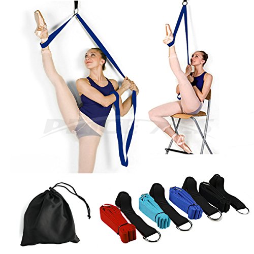 Door Flexibility & Stretching Leg Strap - Great for Ballet Cheer Dance Gymnastics or ANY Sport Leg Stretcher Door Flexibility Trainer Premium stretching equipment - color: Blue