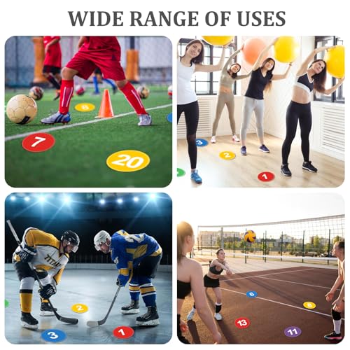 24 Pack Spot Markers Non Slip Rubber Agility Markers Flat Field Cones Floor Dots for Soccer Basketball Sports Speed Agility Training and Drills（7.6 Inch）
