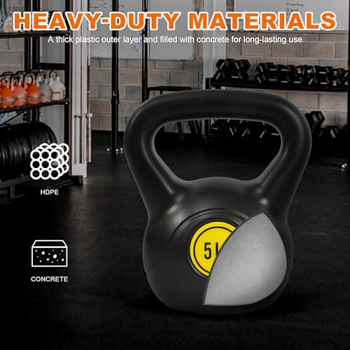 Fitvids Kettlebell Sets Piece Strength Training KettleBells Weight Set - style: 50LB Set of 4: 5/10/15/20LB