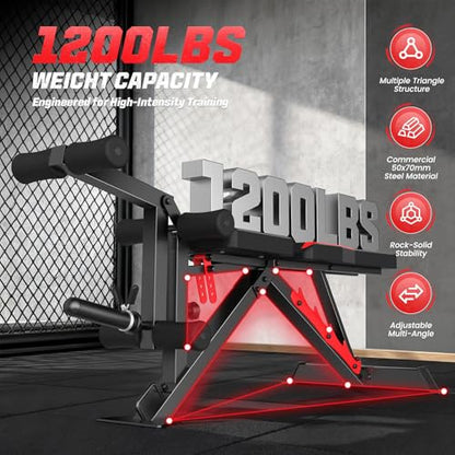 OPPSDECOR 1200LBS Weight Bench with Wide-Range Leg Extension & Curl (Full ROM), Adjustable Workout Bench Press with Wheels & Handle, Incline/Flat Weight Bench for Home Gym Strength Training