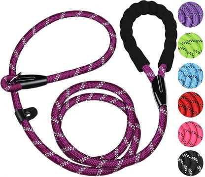 6 FT Heavy Duty Dog Leashes with Comfortable Padded Handle,Wine Red - color: Wine Red, size: 6 Feet x 1/2 Inch