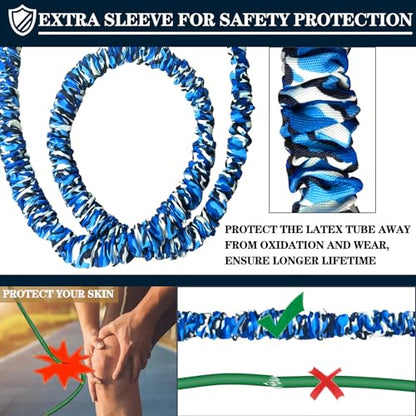 Resistance Bands, Exercise Elastic Bands Set, 40Lb To 80Lb Workout Bands with Handles Protective Sleeves Door Anchor Ankle Strap, Resistance Bands for Working Out With Handles - up to 300Lbs YLUERTDOO