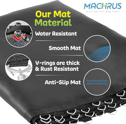 Upper Bounce Machrus Mini Trampoline Adults - Rebounder Exercise Fitness Kids Trampolines - Small Rebounder Durable Jumping Mat, Portable & Foldable - size: 12 ft - 80 V-Rings & 7" Springs