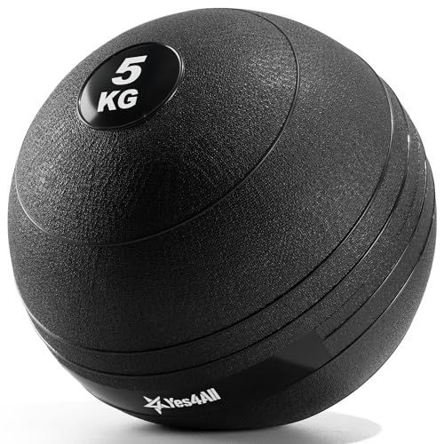 Yes4All XN4M Slam Ball, Medicine Ball, Smooth Surface, 11.0 lbs (5 kg), for Strength Training/Workout, Kilogram Notation Type