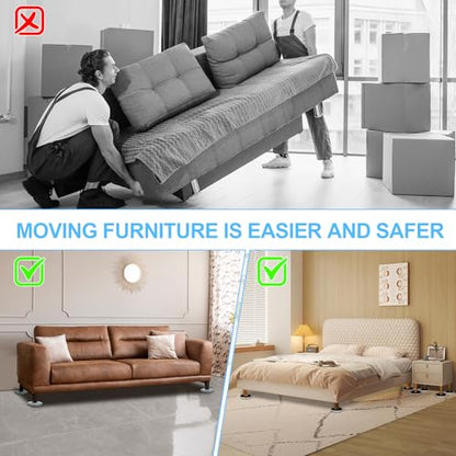 New Upgrade Furniture Movers Sliders: Multi-Surface Furniture Sliders - size: 4.3in Round 4+4Pack