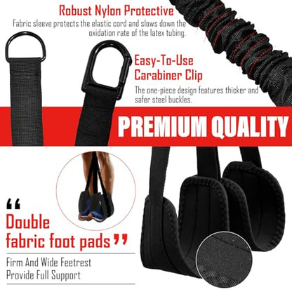 Pull-Up Assistance Bands Kit, 400lbs Heavy Pull-Up Bands Resistance Bands with Feet/Knee Rest, Adjustable Weight Bands for Body Exercise Strength Training