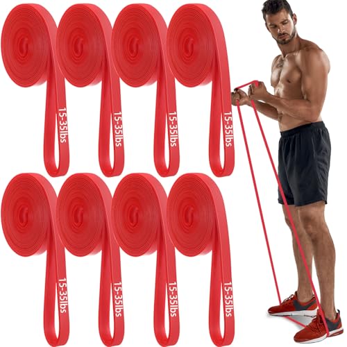 8 Pcs Resistance Bands Pull up Bands Pull up Assistance Bands Exercise Workout Bands for Working Out Muscle Training Physical Therapy Muscle Training Men and Women - color: Red, size: 15-35 Ibs