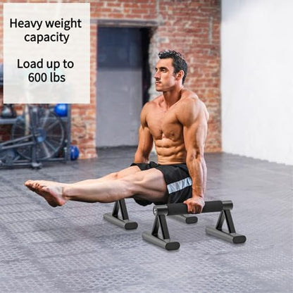 SELEWARE Wood Push Up Bars Steel Calisthenic Parallette Bars Handstand Bars - color: B: Foam Covered Grip (13.7"L x 6"H)