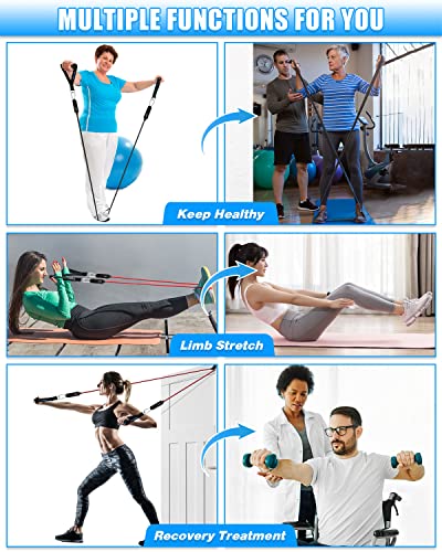 Brebebe Door Anchor Strap for Resistance Bands Exercises, Multi Point Anchor Gym Attachment for Home Fitness, Portable Door Band Resistance Workout Equipment, Easy to Install, Punch-Free, Nail-Free - style: Bands+Handles (40+50 LBS)