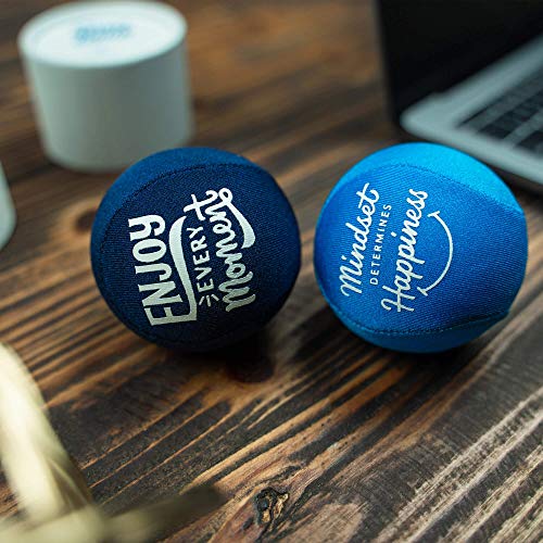Candescent Stress Balls - Hand Therapy Relief for Anxiety, Fidget, Tension, Exercise Strengthener - Motivational Toys for Adults & Kids - Set of 2 (Crystal Blue, Ocean Blue)