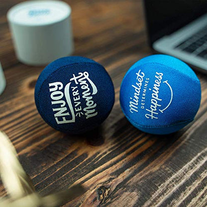 Candescent Stress Balls - Hand Therapy Relief for Anxiety, Fidget, Tension, Exercise Strengthener - Motivational Toys for Adults & Kids - Set of 2 (Crystal Blue, Ocean Blue)