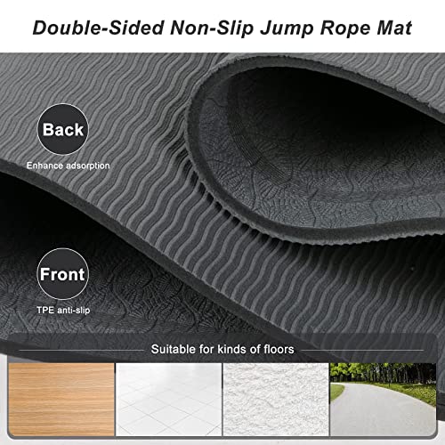 Jump Rope Mat 71"/63"x24" Larger Non-Slip Indoor Outdoor Exercise Fitness Mat, High-Density Workout Shock Absorption for Home Gym Flooring Concrete Jumping Rope