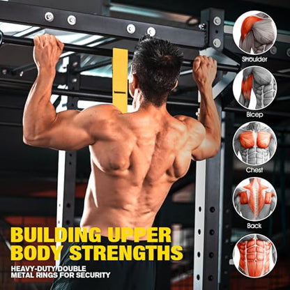 Pull Up Assistance Bands, Resistance Bands for Pull Up Bar Workout, Adjustable Heavy Duty Pull Up Assist Equipment with 4 Assistance Bands, Home Gym Fitness Exercise Strength Training