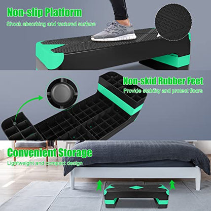 Adjustable Exercise Workout Aerobic Stepper Step Platform Trainer
