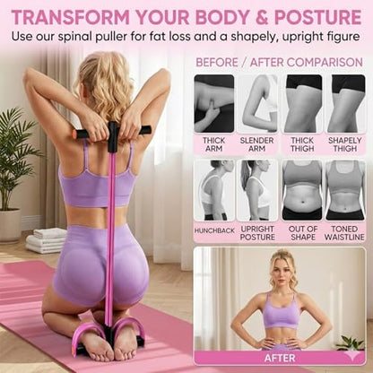 Pedal Resistance Band with Handles, Pink, Upgraded 6-Tube | Pedal Puller for Home Workouts, Full-Body, Core Strength, Arm Training and Leg Exercises
