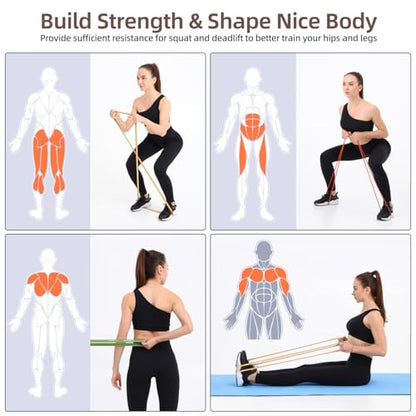Sportneer Resistance Bands for Working Out: Pull Up Bands 5-130lb 5 Levels Exercise Bands Workout Bands Set with Handles & Door Anchor Pull Up Assist Bands for Men Women Resistance Training