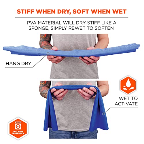 Ergodyne Chill Its 6602 Cooling Towel, Long Lasting Cooling Relief, Gray 29.50" x 13.00" - color: Gray