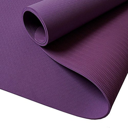 Attraction Design Yoga Mat Non Slip Exercise Mat Extra Thick Workout Mat for Yoga, Eco Friendly Exercise Yoga Mat High Density Fitness Pilates Mat with Carrying Strap, 72"x 24"x 6mm - color: Purple