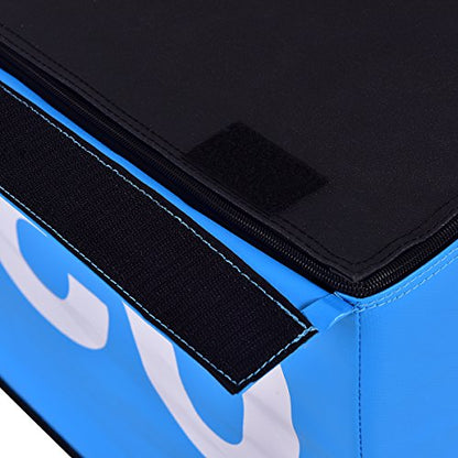 PVC Soft Foam Jumping Box Plyometric Exercise Fitness Safe Box (Blue 18" Height)