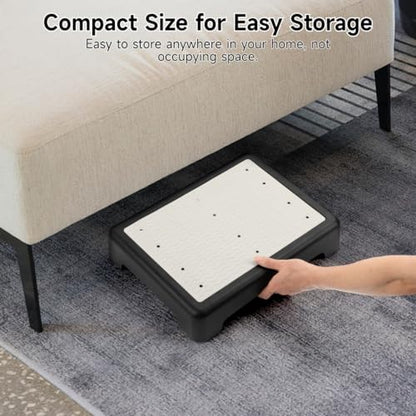 Step Stool For Seniors, Non-Slip Half Step Riser, 440 Lbs Weight Capacity, Portable Mobility Platform For Beds, Cars, Stairs