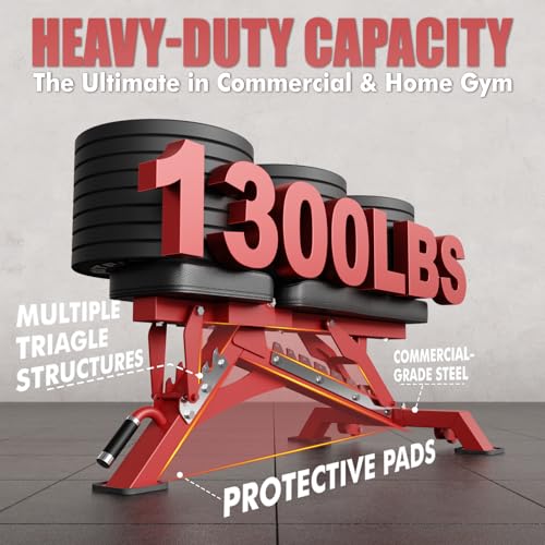RitFit Adjustable/Foldable Utility Weight Bench for Home Gym - color: RED