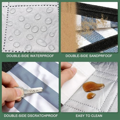 Picnic Blanket 80''x100'', Waterproof Sandproof Beach Outdoor Camping Mat Extra Large Foldable Gingham Big Travel Essential Accessories Gift Park Patio Lawn Garden Grass Ground Music Festival
