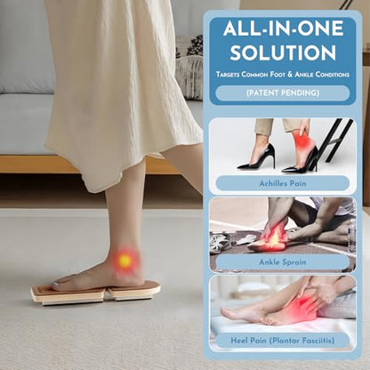 Cork Ankle Balance Board & Foot Strengthener | Extra Wide Single Leg Slant Board, Plantar Fasciitis Relief, Achilles Support, 3-Way Axis, 16-Exercise Guide