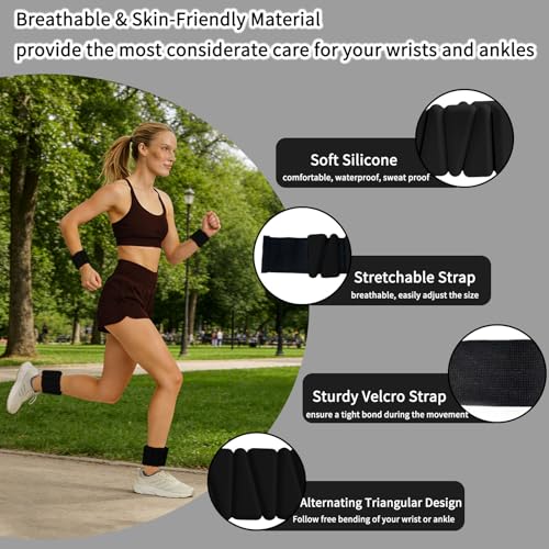 Wrist Weights set for Women, 2 sets of 1 lb each, Silicone Ankle & Wrist Weights for Women & Men, Adjustable Weight fit for Yoga, Dance,Hiking, Jogging,Pilates, Aerobic Exercise and Strength Exercise