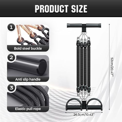 Pedal Resistance Band with Handles for Beginners Regular Advanced Users, Adjustable Stretch Exercise Bands for Full Body Workout, Band Home Gym Abs Arms Legs Yoga Fitness - color: black