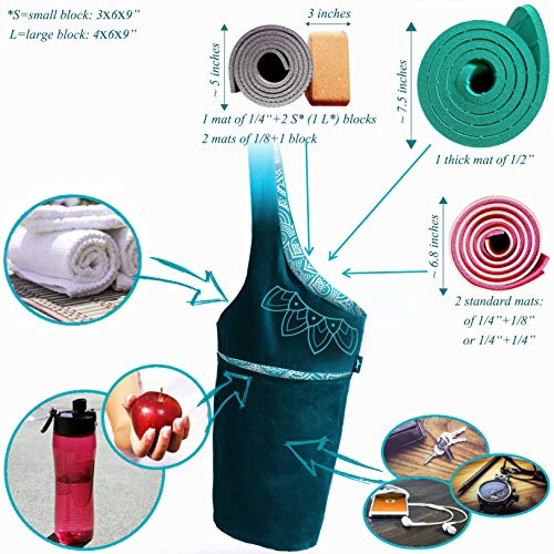 Yoga Mat Bag – Versatile Yoga Bag with Mat Straps & Storage Pockets, Holds Yoga & Pilates Mats, Lightweight & Durable