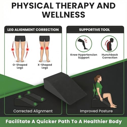 2 Pack Squat Wedge Block for Heel Elevated Squat Weightlifting Calf Stretcher Slant Board for Mobility Balance and Strength Performance