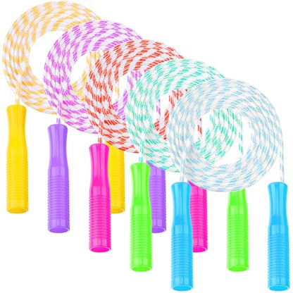 Aoriher 5 Pack Jump Rope Kids Adjustable Nylon Fitness Skipping Ropes