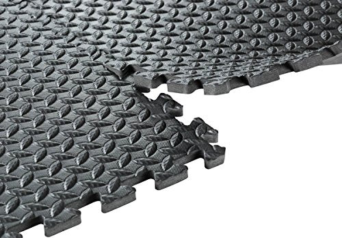 Sivan Health and Fitness Puzzle Exercise Mat EVA Foam Interlocking Tiles - color: Black