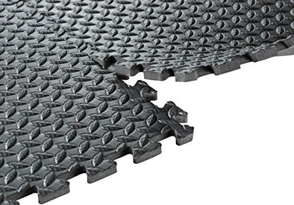 Sivan Health and Fitness Puzzle Exercise Mat EVA Foam Interlocking Tiles - color: Black