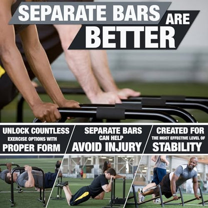 Lebert EQualizer Total Body Strengthener – Portable Dip Station for Full Bodyweight Training – Includes Hip Resistance Band & Online Coaching – Available in Standard & XL Sizes