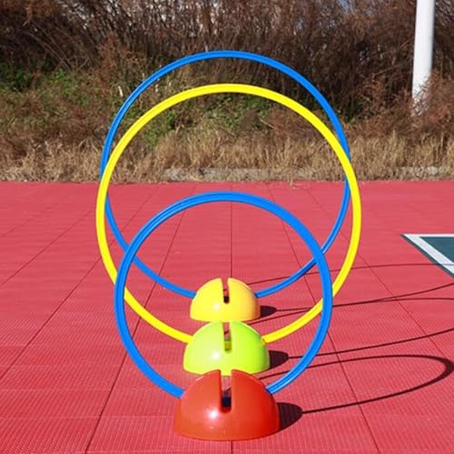 Set of 12 Agility Rings, Multifunctional Jumping Hoops, Circles for Games, Football, Gymnastics - size: 50cm
