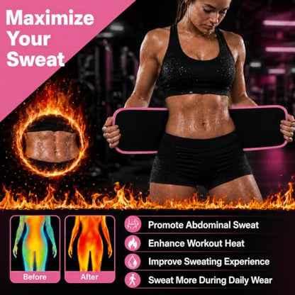 Waist Trainer for Women and Men Belly Fat, Neoprene Sauna Sweat Band, Stomach Wrap Waist Trimmer for Workout