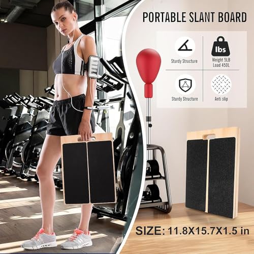 Foldable Wooden Incline Board Adjustable Calf Ankle Stretcher Home Stretching Balance Training Fitness Equipment