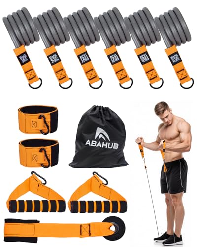 Abahub Arm Training Bands Set, Resistance Bands with Handles and Ankle Straps for Woman and Man, Set for Strength Training, Workout Bands for Arms, Exercise Bands for Home Gym