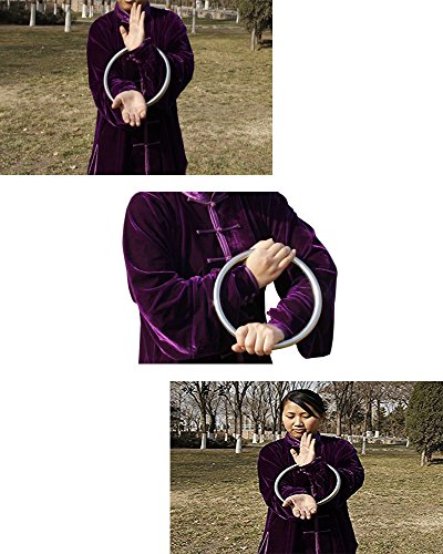 Wing Chun Ring Kung Fu Martial Arts Hand Strength Training Equipment Natural Wood Rattan Stainless Steel Ring for Exercise - color: Stainless Steel