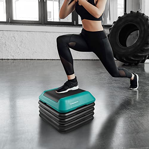 Philosophy Gym Aerobic Exercise Adjustable High Step Platform, with 4 Risers Included - color: Green