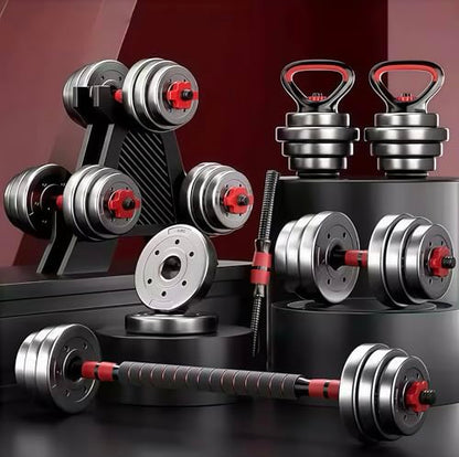 Adjustable Dumbbells Set of 2,Free Weight Set with Connector,Used as Barbell, Kettlebells, Push up Stand, Weight Plate, Fitness Exercises for Home Gym Suitable Men/Women - color: Red45lbs(22.5lbs*2)