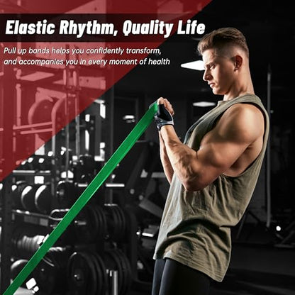 Pull Up Assistance Bands, 5-Level Resistance Bands for Working Out, Pull Up Bands for Men & Women, Exercise Bands for Full-Body Training, Fitness, Physical Therapy, Stretch Workout Bands at Home, Gym
