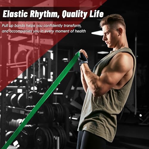 Pull Up Assistance Bands, 5-Level Resistance Bands for Working Out, Pull Up Bands for Men & Women, Exercise Bands for Full-Body Training, Fitness, Physical Therapy, Stretch Workout Bands at Home, Gym