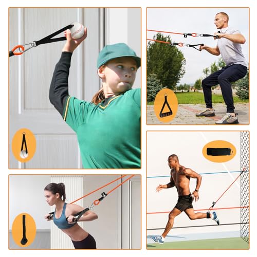 Baseball Arm Bands Training Kit, 5-Level Baseball Resistance Bands Set with Baseball Bat, Handles, Door Anchor, Ankle Strap and 4 Hooks for Arm Strength Training