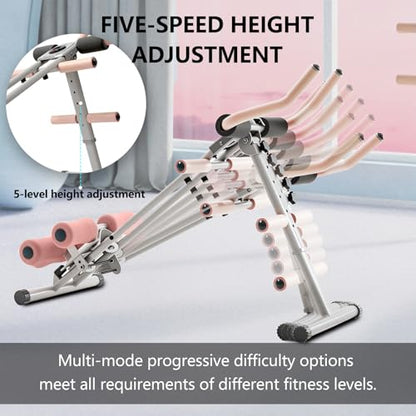 Foldable Ab Workout Machine for Home Gym – Adjustable Core & Waist Trainer for Women, Full Body Abdominal Exercise Equipment with Resistance Bands & LCD Display