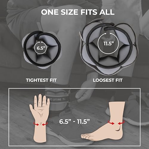 Adjustable Ankle Weights for Women & Men – 1 Pair (2–10 lbs) Wrist, Arm & Leg Weights for Gym, Yoga & Home Workouts – Secure Fit Strap Design – Durable Fitness Training Equipment - color: Slate Grey